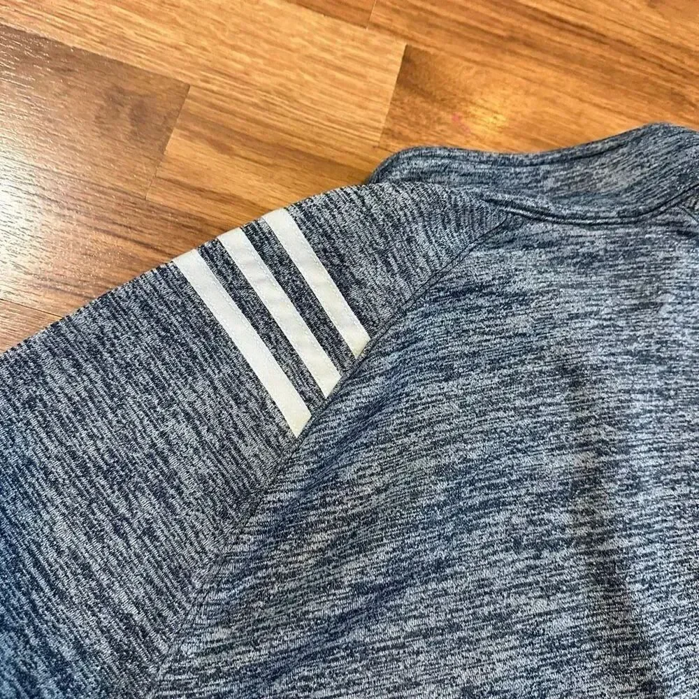 Adidas Golf Long Sleeve Quarter Zip Shirt Blue and Gray | Men Size Large